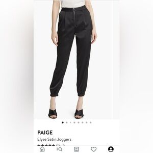 Paige black satin joggers